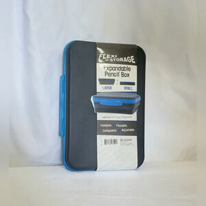 It's Academic Grey Rubber Flexi Storage Box Collapsible Pencil‎ & Supply Case